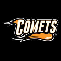 Comets with Mascot Full Color - White Outline - Unisex Three-Quarter Sleeve Baseball Tee Design