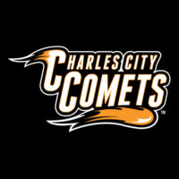 Charles City Comets with Mascot Full Color - White Outline - Youth Long Sleeve Jersey Tee Design