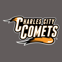 Charles City Comets with Mascot Full Color - White Outline - Youth Short Sleeve V-Neck Jersey Tee Design