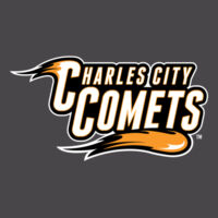 Charles City Comets with Mascot Full Color - White Outline - Unisex Jersey V-Neck Tee Design