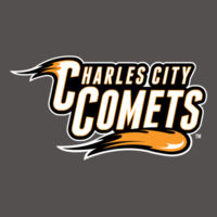 Charles City Comets with Mascot Full Color - White Outline - Women's Long Sleeve Jersey Tee Design