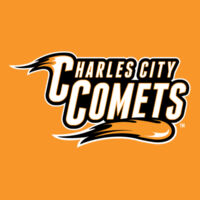 Charles City Comets with Mascot Full Color - White Outline - DryBlend ® 50 Cotton/50 Poly T Shirt Design