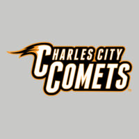 Charles City Comets Full Color - Orange Outline - DryBlend ® 50 Cotton/50 Poly T Shirt Design