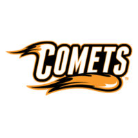 Comets with Mascot Full Color - Orange Outline - Youth Short Sleeve V-Neck Jersey Tee Design
