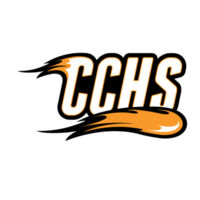 CCHS with Mascot - Orange Outline - Youth Short Sleeve V-Neck Jersey Tee Design