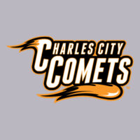 Charles City Comets with Mascot Full Color - Orange Outline - DryBlend ® 50 Cotton/50 Poly T Shirt Design