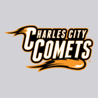 Charles City Comets with Mascot Full Color - Orange Outline - DryBlend ® Crewneck Sweatshirt Design