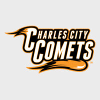Charles City Comets with Mascot Full Color - Orange Outline - DryBlend ® Pullover Hooded Sweatshirt Design
