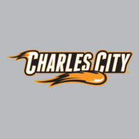 Charles City with Mascot - Horizontal - Orange Outline - Unisex Jersey V-Neck Tee Design