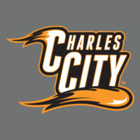 Charles City with Mascot - Vertical - Orange Outline - Women's Perfect Tri ® Long Sleeve Hoodie Design