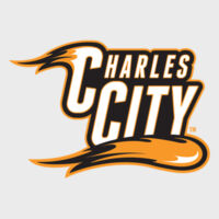 Charles City with Mascot - Vertical - Orange Outline - DryBlend ® Pullover Hooded Sweatshirt Design