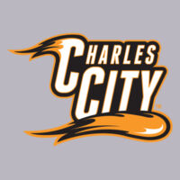 Charles City with Mascot - Vertical - Orange Outline - DryBlend ® Crewneck Sweatshirt Design