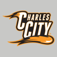 Charles City with Mascot - Vertical - Orange Outline - DryBlend ® 50 Cotton/50 Poly T Shirt Design
