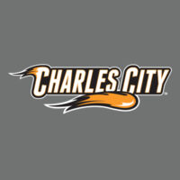Charles City with Mascot - Horizontal - White Outline - Women's Perfect Tri ® Long Sleeve Hoodie Design