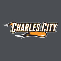 Charles City with Mascot - Horizontal - White Outline - Perfect Tri ® Long Sleeve Hoodie Design
