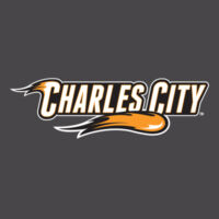 Charles City with Mascot - Horizontal - White Outline - Unisex Jersey V-Neck Tee Design