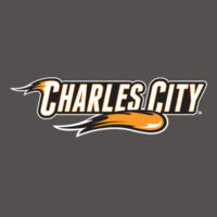 Charles City with Mascot - Horizontal - White Outline - Unisex Three-Quarter Sleeve Baseball Tee Design