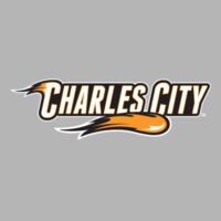 Charles City with Mascot - Horizontal - White Outline - DryBlend ® Pullover Hooded Sweatshirt Design