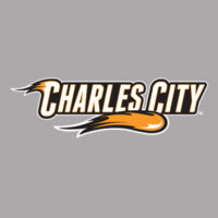 Charles City with Mascot - Horizontal - White Outline - Youth DryBlend ® 50 Cotton/50 Poly T Shirt Design