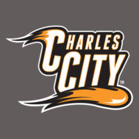 Charles City with Mascot - Vertical - White Outline - Youth Short Sleeve V-Neck Jersey Tee Design