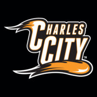 Charles City with Mascot - Vertical - White Outline - Unisex Jersey V-Neck Tee Design
