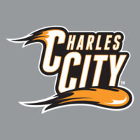 Charles City with Mascot - Vertical - White Outline - Youth Three-Quarter Sleeve Baseball Tee Design