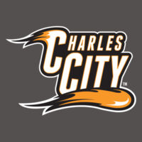 Charles City with Mascot - Vertical - White Outline - Unisex Three-Quarter Sleeve Baseball Tee Design