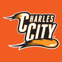 Charles City with Mascot - Vertical - White Outline - Youth Dri Power ® 50/50 Cotton/Poly T Shirt Design