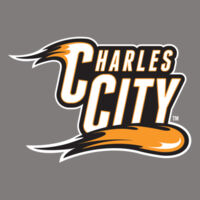 Charles City with Mascot - Vertical - White Outline - DryBlend ® Pullover Hooded Sweatshirt Design