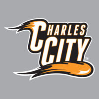 Charles City with Mascot - Vertical - White Outline - Women's Jersey Racerback Tank Design